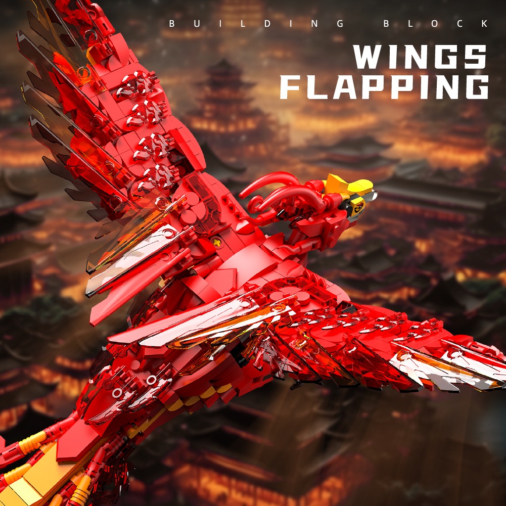 Fire Phoenix Architecture Set, Adult Series Models, Adult Fans Can Collect Model Toys and Gifts