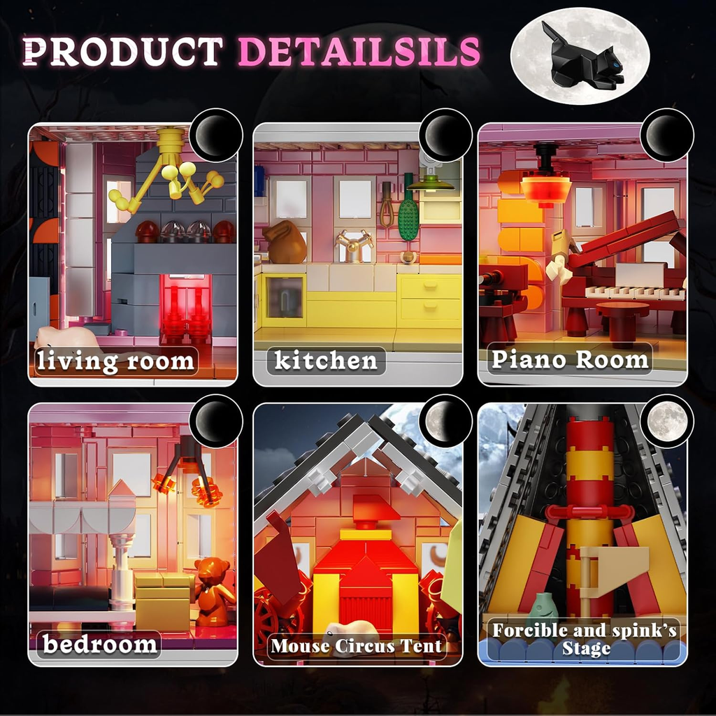 1349Pcs Pink Palace Building Blocks House Puzzle Building Set, Suitable For Adults Birthday Gifts, Halloween Gifts, Christmas Gifts, Is A Good Living Room Decoration, Room Decoration