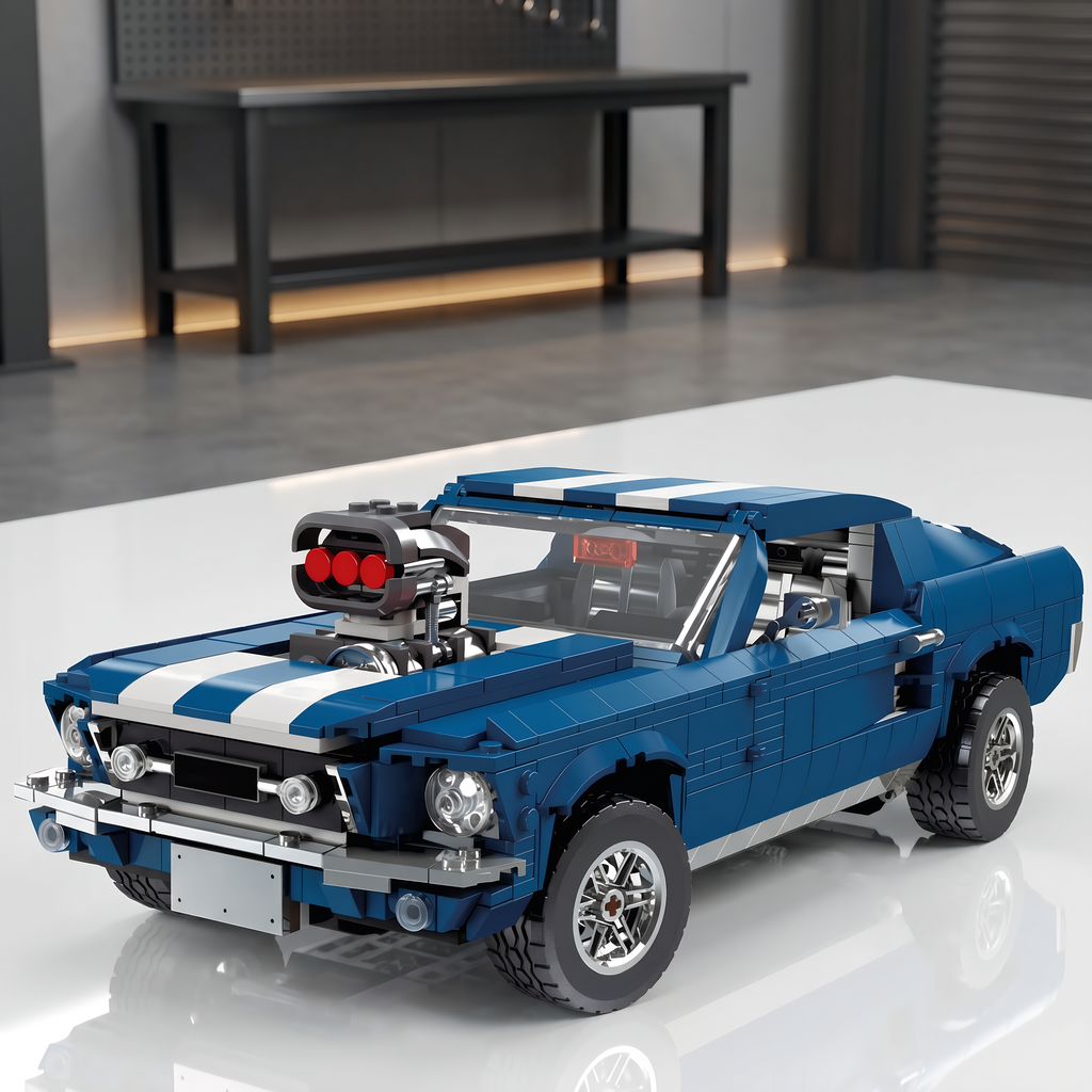 Blue racing building block set: 1680 collectible sports car models, the perfect gift for racing enthusiasts