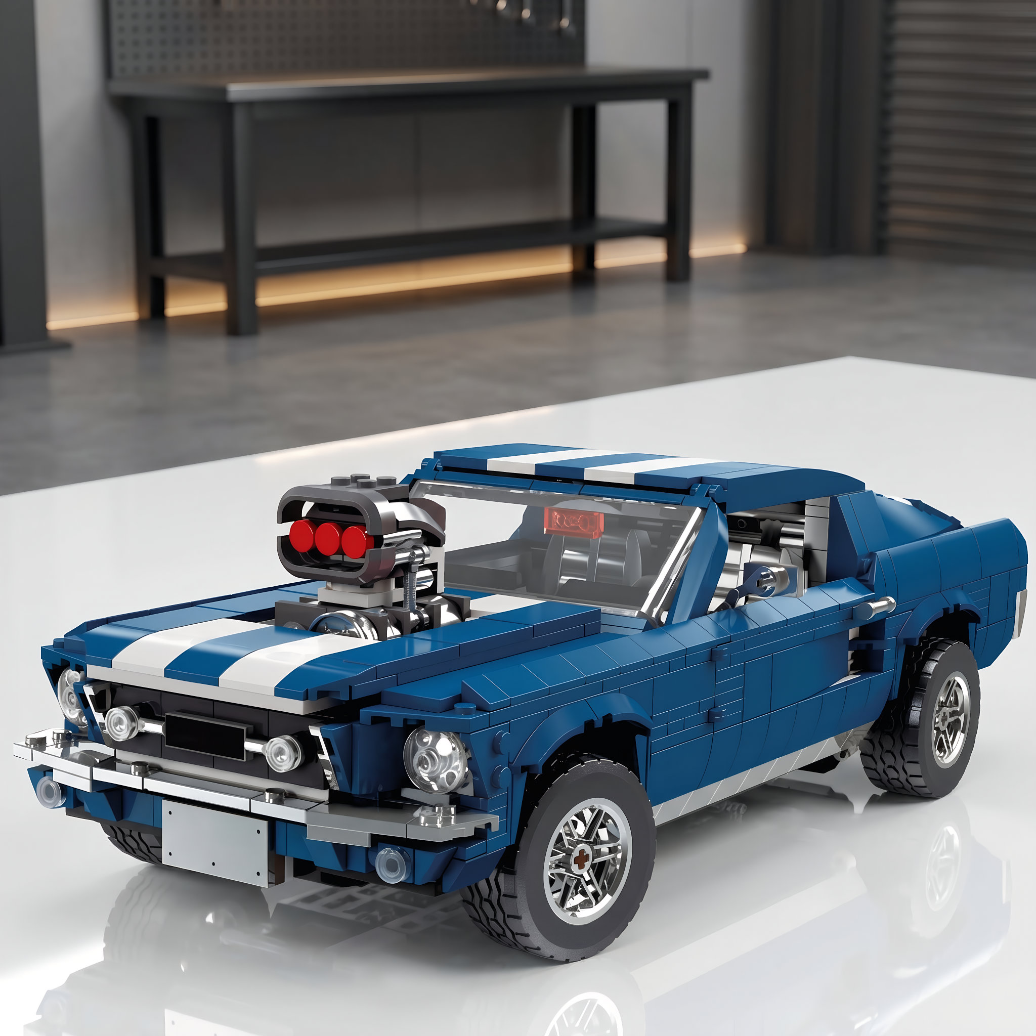 Blue racing building block set: 1680 collectible sports car models, the perfect gift for racing enthusiasts