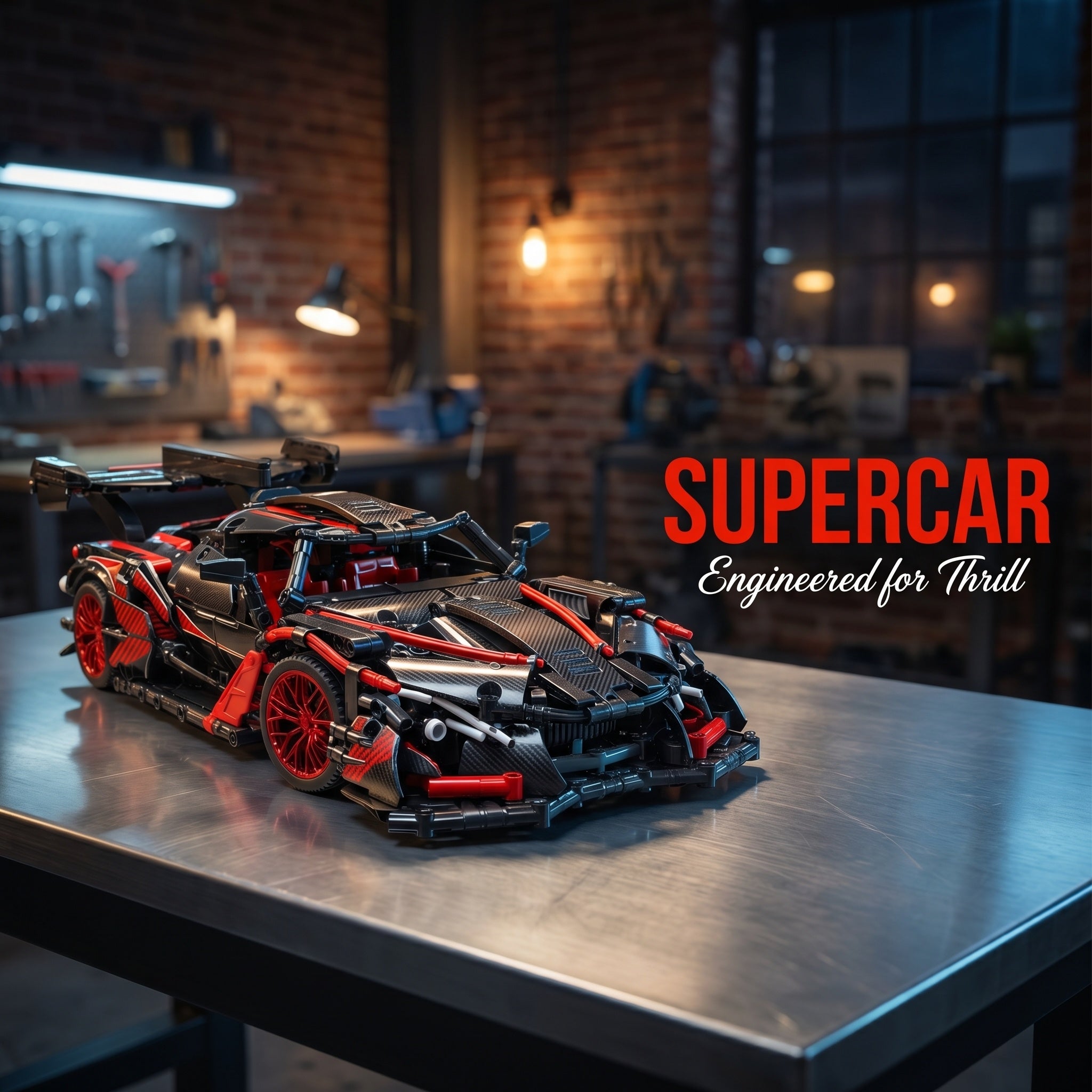 Adults Challenging Racing Car Building Blocks Kit, 1:14 Car Model Building Set DIY Toys