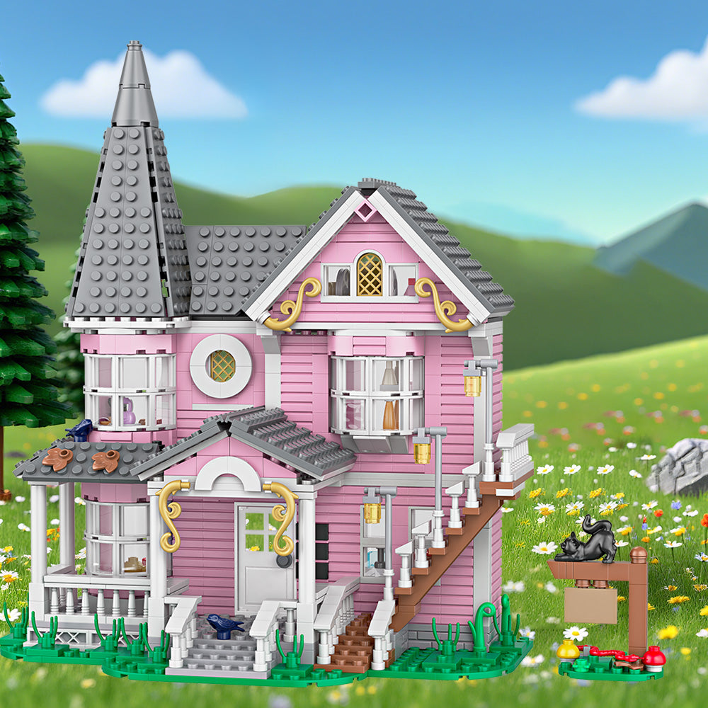 Pink Palace Building Blocks Set, Halloween Gift, Christmas Gift, Suitable for Adult Building Blocks Birthday Gift