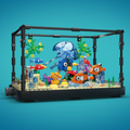 Fish tank building block set, aquarium, jellyfish, turtles, building block toys suitable for home decoration, the best gift for boys and girls