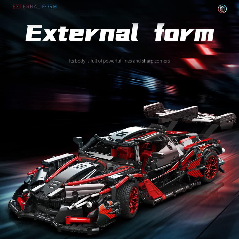 Adults Challenging Racing Car Building Blocks Kit, 1:14 Car Model Building Set DIY Toys