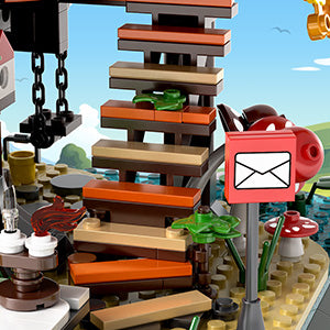 Forest tree building block set, equipped with LED,1877 minibricks suitablefor creative toys for adults and teenagers,