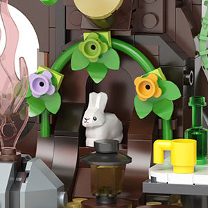 Forest tree building block set, equipped with LED,1877 minibricks suitablefor creative toys for adults and teenagers,