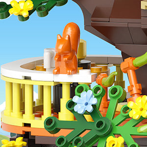 Forest tree building block set, equipped with LED,1877 minibricks suitablefor creative toys for adults and teenagers,