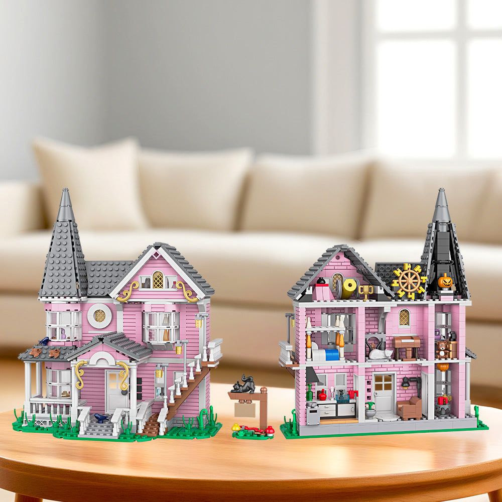 Pink Palace Building Blocks Set, Halloween Gift, Christmas Gift, Suitable for Adult Building Blocks Birthday Gift