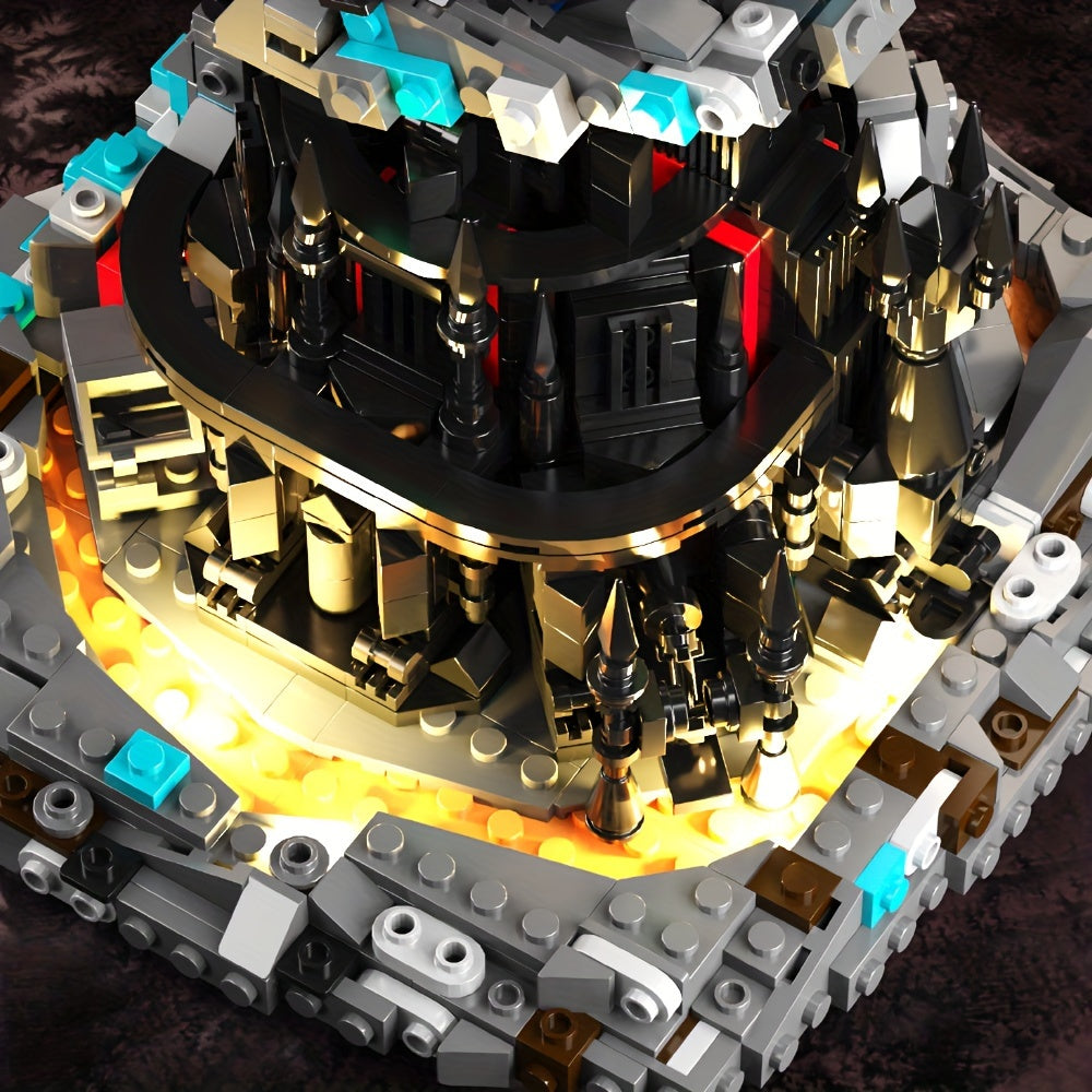 Lord Rings Dark Tower Building Set, 1224 PiecesMagic Castle Block Set, Castle Architecture Bricks with LED Lights, Collection Gift for Adult and Film Fans