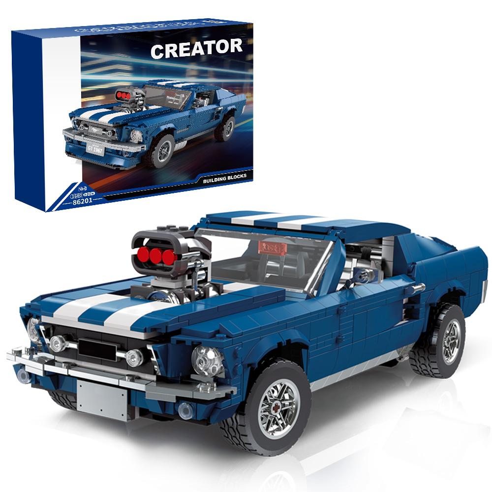 Blue racing building block set: 1680 collectible sports car models, the perfect gift for racing enthusiasts