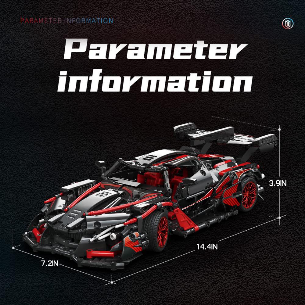 Adults Challenging Racing Car Building Blocks Kit, 1:14 Car Model Building Set DIY Toys