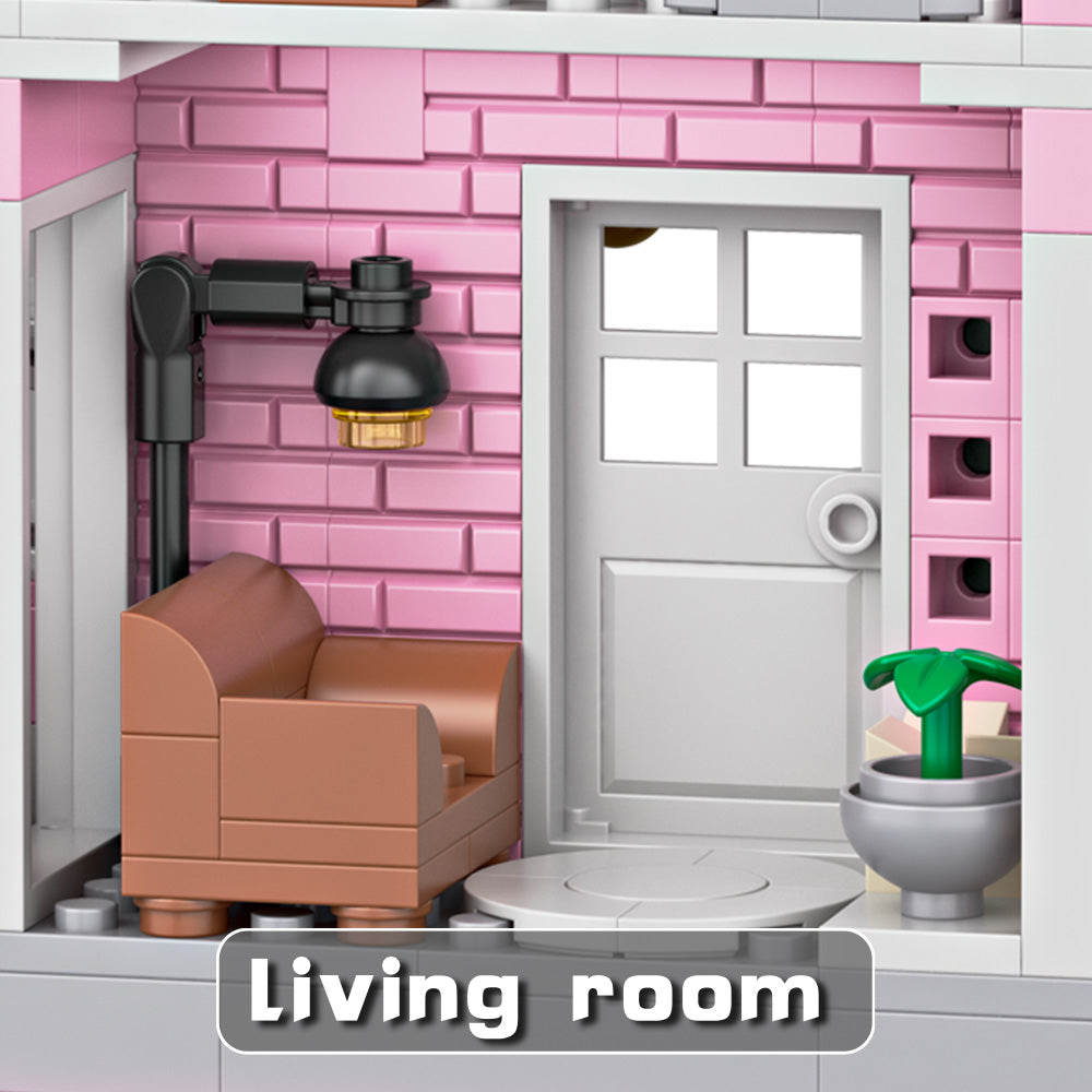 Pink Palace Building Blocks Set, Halloween Gift, Christmas Gift, Suitable for Adult Building Blocks Birthday Gift