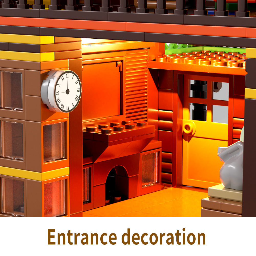 1652 pieces of forest treehouse set, LED city street view greenhouse building block toys, can be used as decorative building blocks