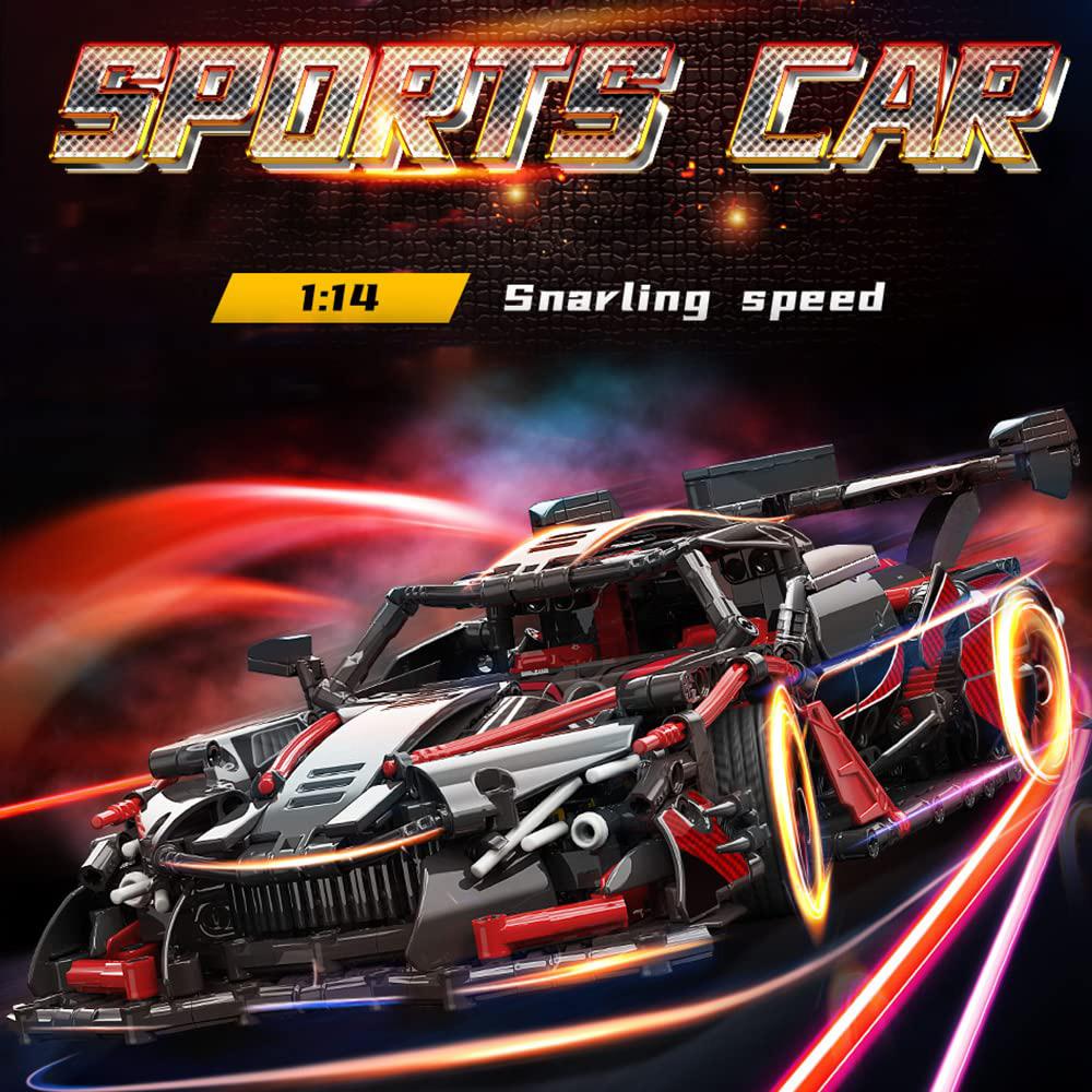 Adults Challenging Racing Car Building Blocks Kit, 1:14 Car Model Building Set DIY Toys