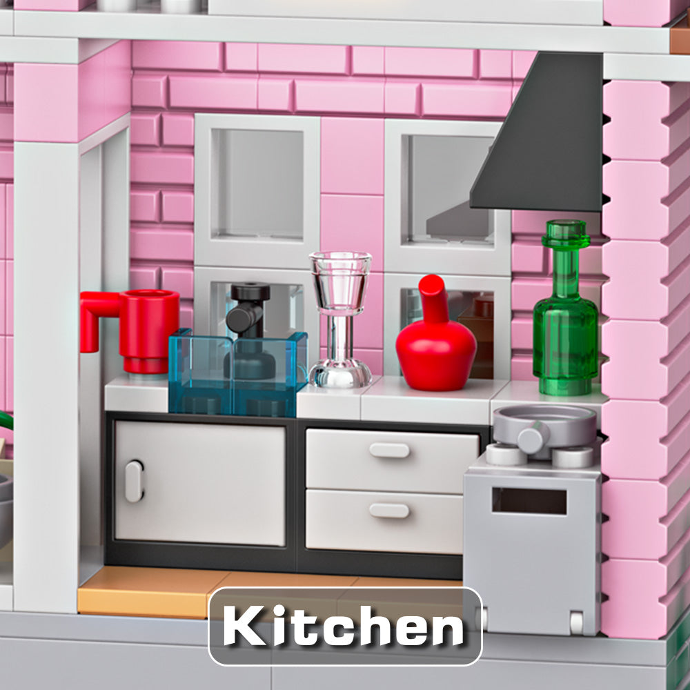 Pink Palace Building Blocks Set, Halloween Gift, Christmas Gift, Suitable for Adult Building Blocks Birthday Gift