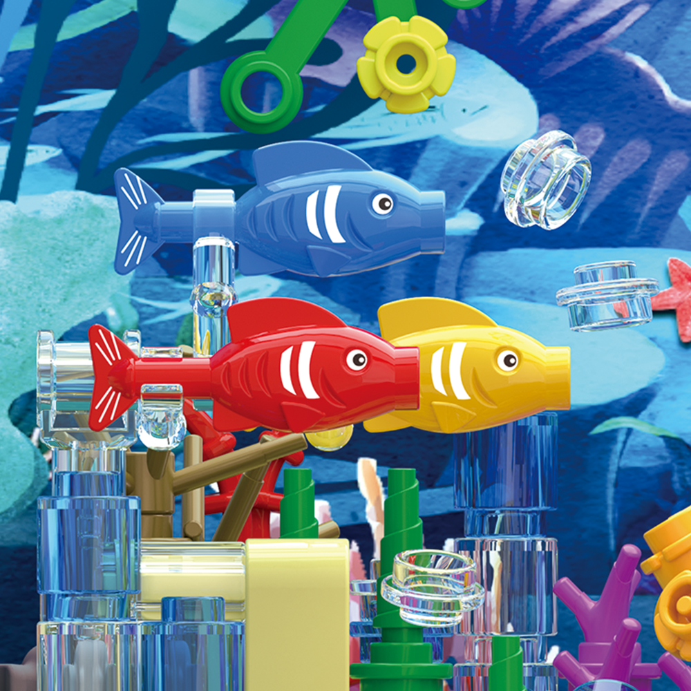 Fish tank building block set, aquarium, jellyfish, turtles, building block toys suitable for home decoration, the best gift for boys and girls