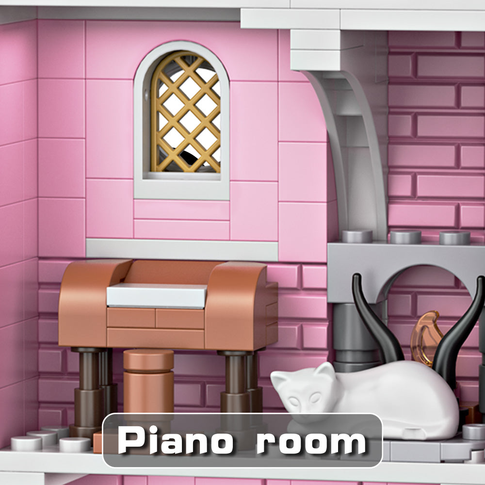 Pink Palace Building Blocks Set, Halloween Gift, Christmas Gift, Suitable for Adult Building Blocks Birthday Gift