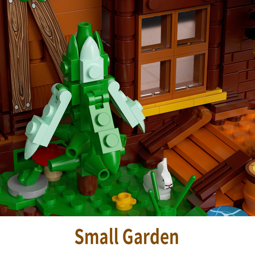 1652 pieces of forest treehouse set, LED city street view greenhouse building block toys, can be used as decorative building blocks