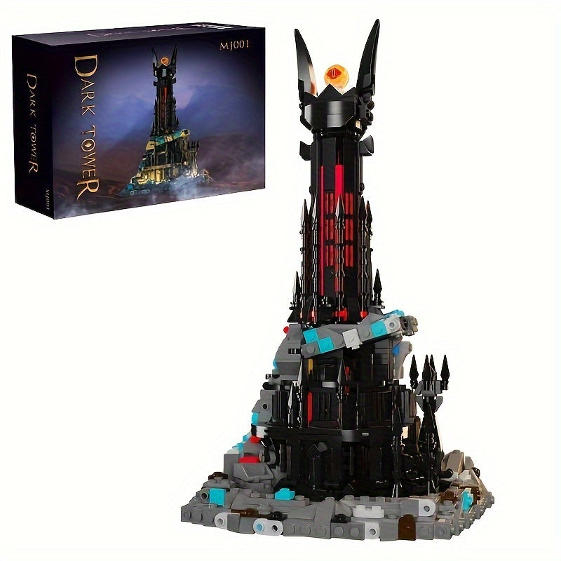 Lord Rings Dark Tower Building Set, 1224 PiecesMagic Castle Block Set, Castle Architecture Bricks with LED Lights, Collection Gift for Adult and Film Fans