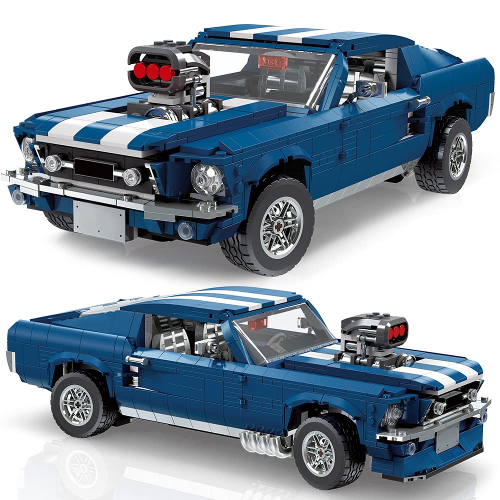 Blue racing building block set: 1680 collectible sports car models, the perfect gift for racing enthusiasts
