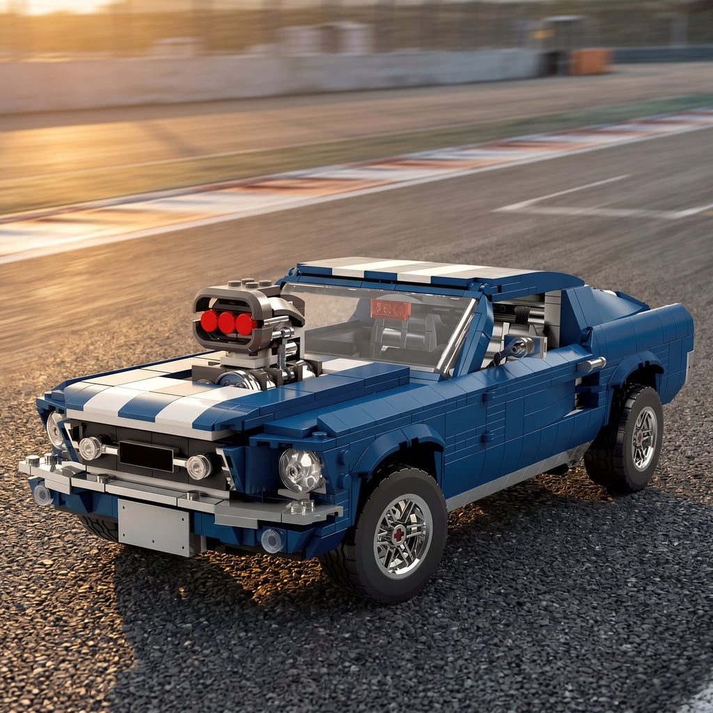 Blue racing building block set: 1680 collectible sports car models, the perfect gift for racing enthusiasts
