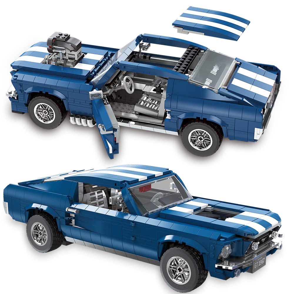 Blue racing building block set: 1680 collectible sports car models, the perfect gift for racing enthusiasts