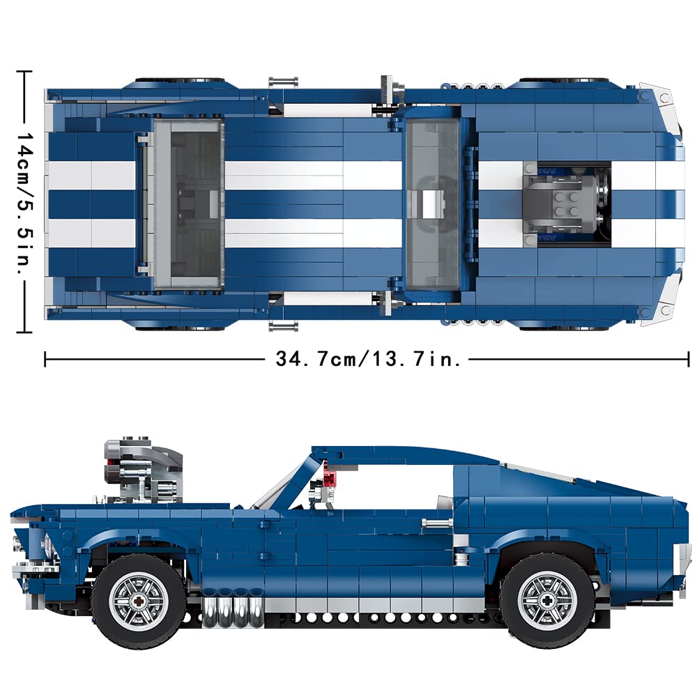 Blue racing building block set: 1680 collectible sports car models, the perfect gift for racing enthusiasts